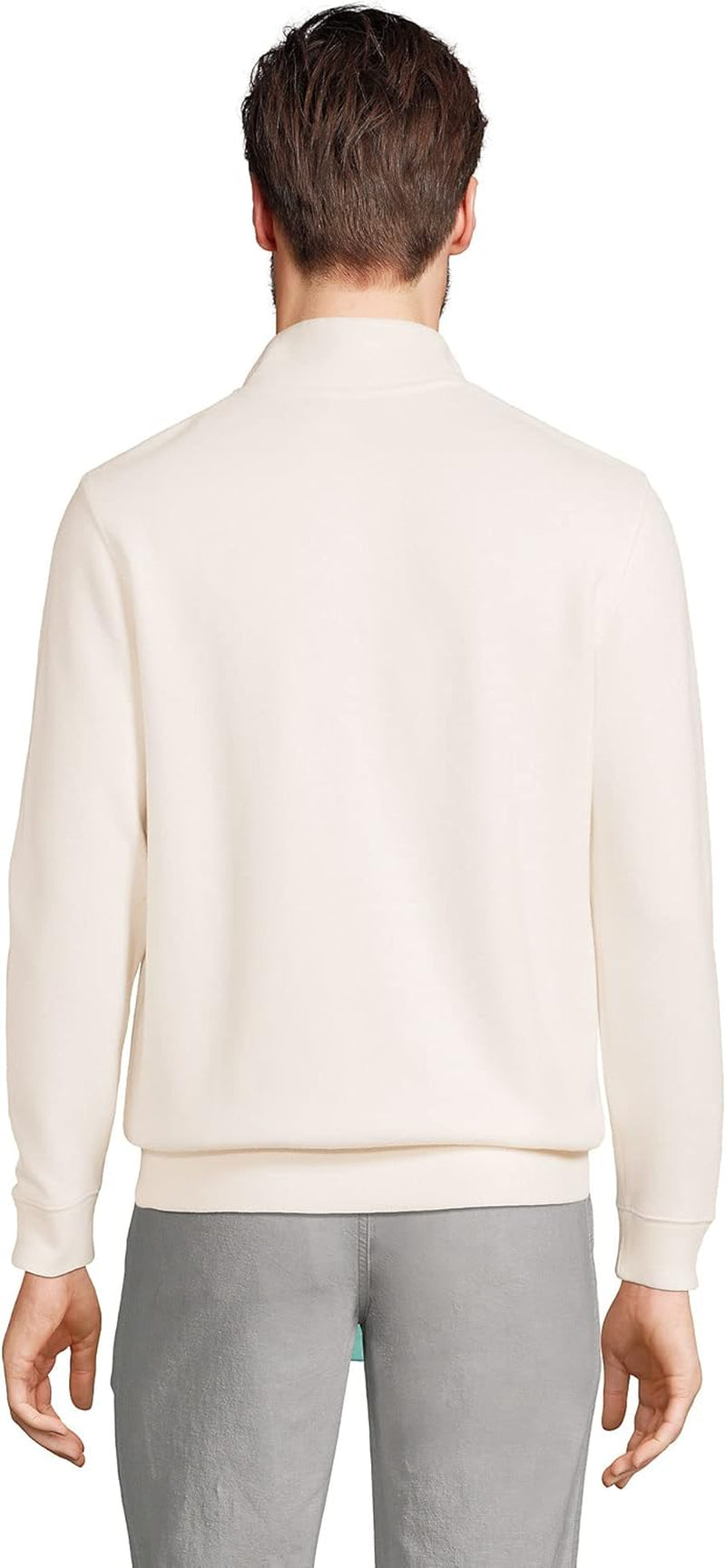 Mens Bedford Rib Quarter Zip Sweater Ivory Regular Large